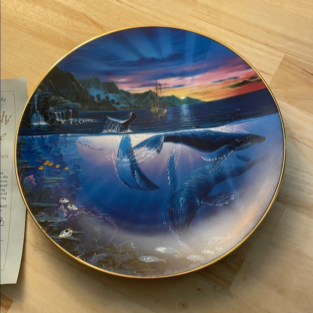 The Hamilton Collection - Rhapsody of Hope- Collector  Plate - 23K Gold trim